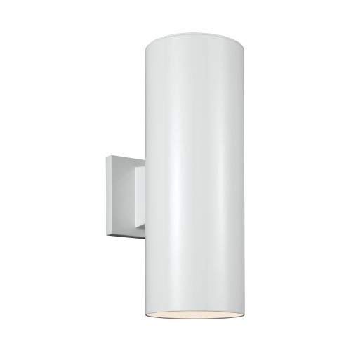 Sea Gull Lighting 8313802-15 Cylinders Outdoor Fixture, Two, White Finish