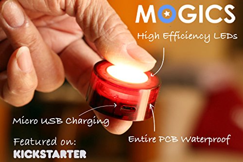 Waterproof LED Candle 8-Pack by Mogics®, Amazing Multi-Function Compact LED Light - 100% Waterproof, USB Rechargeable, 3-Way Function (Direct Light, Glowing Candle, and Flashing Strobe) Attaches to any Magnetic Surface! Great for Home, Spa, Outdoors, Students, Camping, Anywhere!