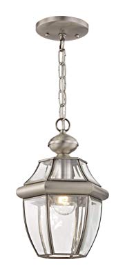 Livex Lighting 2152-91 Monterey 1-Light Outdoor Hanging Lantern, Brushed Nickel