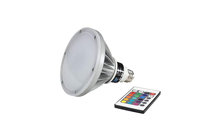 18 Watt RGB LED PAR 38 Remote Control Light - Dimmable - Color Changing Bulb(-Memory-Spot)