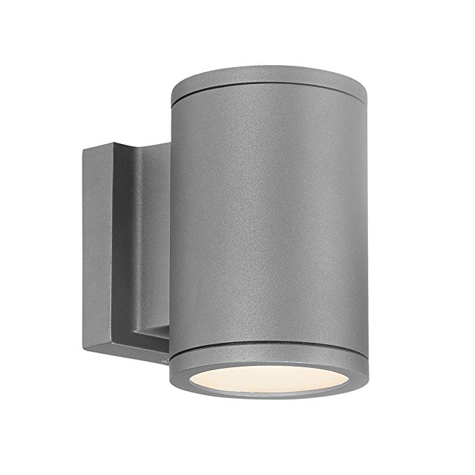 WAC Lighting WS-W2604-GH Tube LED Outdoor Wall Light Fixture, Double Light, 3000K, Graphite