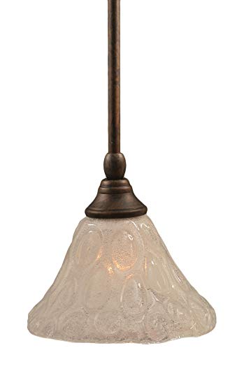 Toltec Lighting 23-BRZ-451 Stem Mini-Pendant Light Bronze Finish with Italian Bubble Glass, 7-Inch