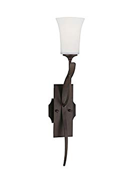 Feiss WB1219ORB Boulevard Glass Wall Torchiere Sconce Lighting, Bronze, 1-Light (4
