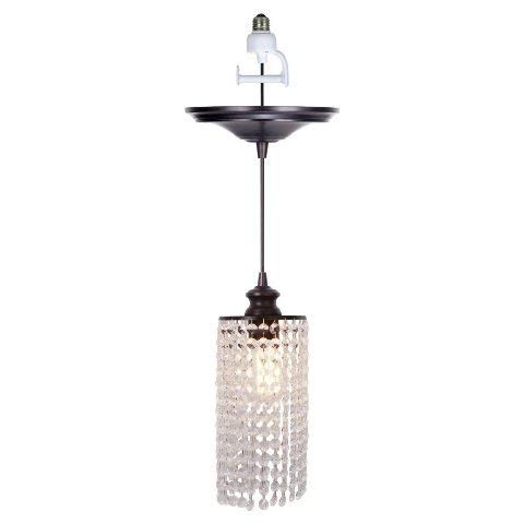 Worth Home Products Instant Screw In Pendant Light with Clear Glass Shade