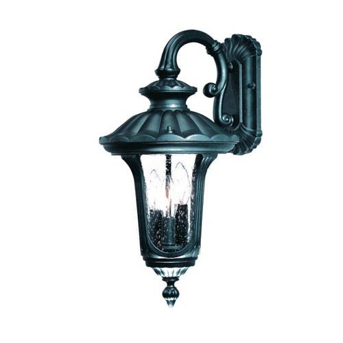 Acclaim Lighting 3852BK Augusta - Three Light Outdoor Wall Mount, Matte Black Finish with Clear Seeded Glass