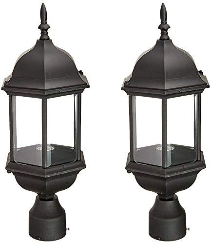 Designers Fountain 2976-BK Devonshire Outdoor Post Lanterns, 20 inch, Black - 2 Pack