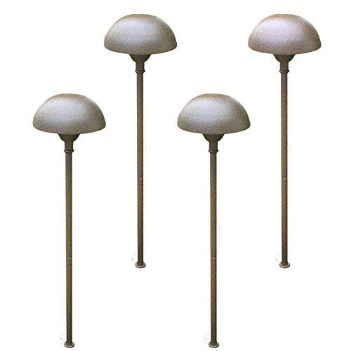 4 LED Cast Brass Dome Top Pathway Area Light - 307 (Rust, Cool White)