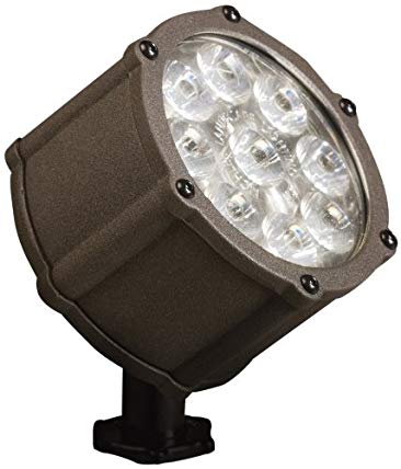 Kichler Lighting 15751AZT LED Accent Light 9-Light Low Voltage 10 Degree Spot Light, Textured Architectural Bronze with Clear Tempered Glass Lens