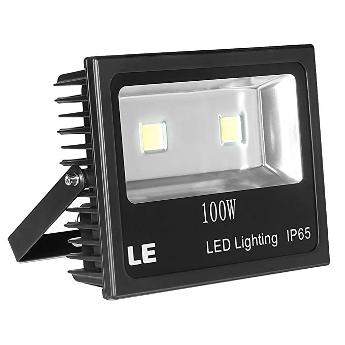 LE 100W Super Bright Outdoor LED Flood Lights, 250W HPS Bulb Equivalent, Waterproof IP65, 10150lm, Daylight White, 6000K, Security Lights, Floodlight, 2 Years Warranty