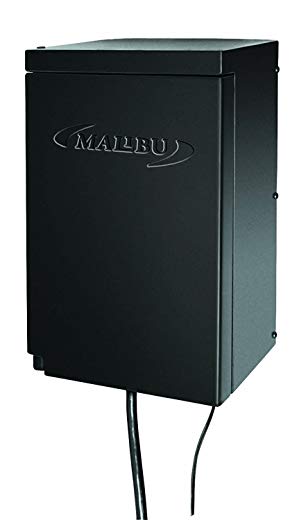 Malibu 200 Watt Power Pack with Sensor and Weather Shield for Low Voltage Landscape Lighting Spotlight Outdoor Transformer 120V Input 12V Output 8100-0200-01