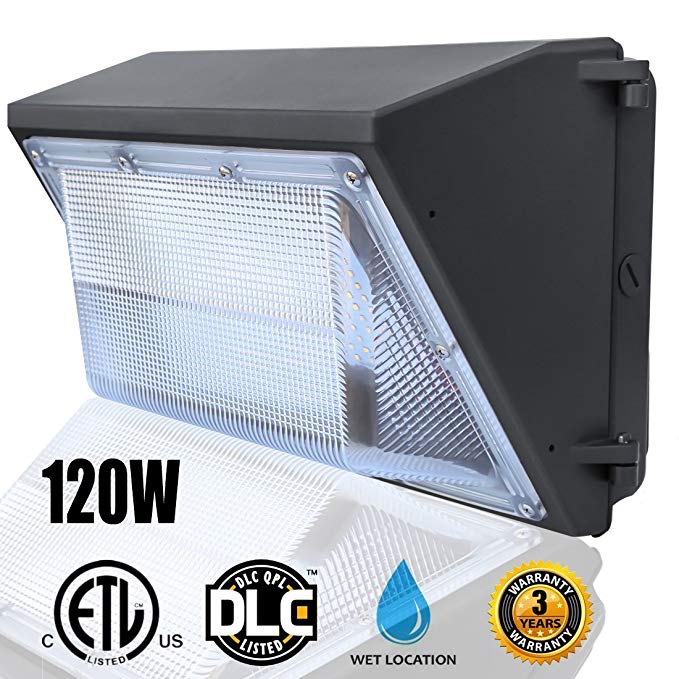 120W LED Wall Pack Light,(Wall Pack Light 5000K Daylight),Waterproof Commercial/Industrial Outdoor Wall Pack Lighting 500~600W HPS/HID Bulb Replacement