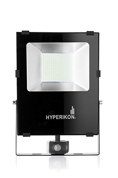 Hyperikon Outdoor LED Flood Light with Motion Sensor, 100W (400W Equivalent) 10000 Lumens, 5000K, LED Security Light, 120v, IP65 Waterproof - for Security, Light Poles, Events
