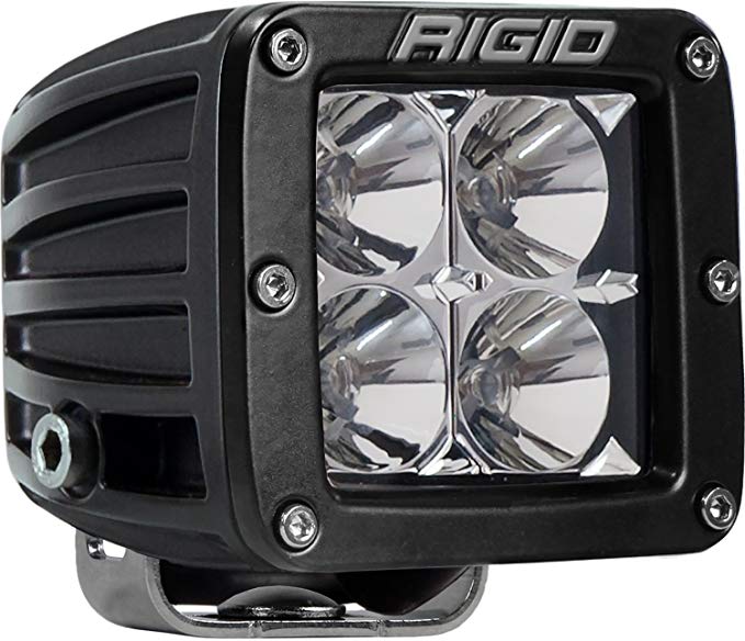 Rigid Industries 201113 D-Series Pro Flood Light; Surface Mount; Hybrid; 4 White LEDs; Black Square Housing; Single;