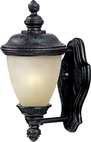 Maxim 86595MOOB Carriage House EE 1-Light Outdoor Wall Lantern, Oriental Bronze Finish, Mocha Glass, GU24 Fluorescent Fluorescent Bulb , 60W Max., Dry Safety Rating, Standard Dimmable, Glass Shade Material, 1344 Rated Lumens