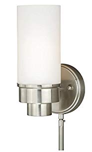 Vaxcel W0179 Tube Smart Lighting Indoor Wall Light, Satin Nickel Finish