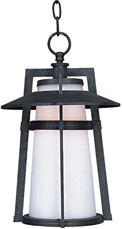 Maxim 85439SWAE Calistoga EE 1-Light Outdoor Hanging, Adobe Finish, Satin White Glass, GU24 Fluorescent Fluorescent Bulb , 13W Max., Wet Safety Rating, 2700K Color Temp, Glass Shade Material, 1800 Rated Lumens